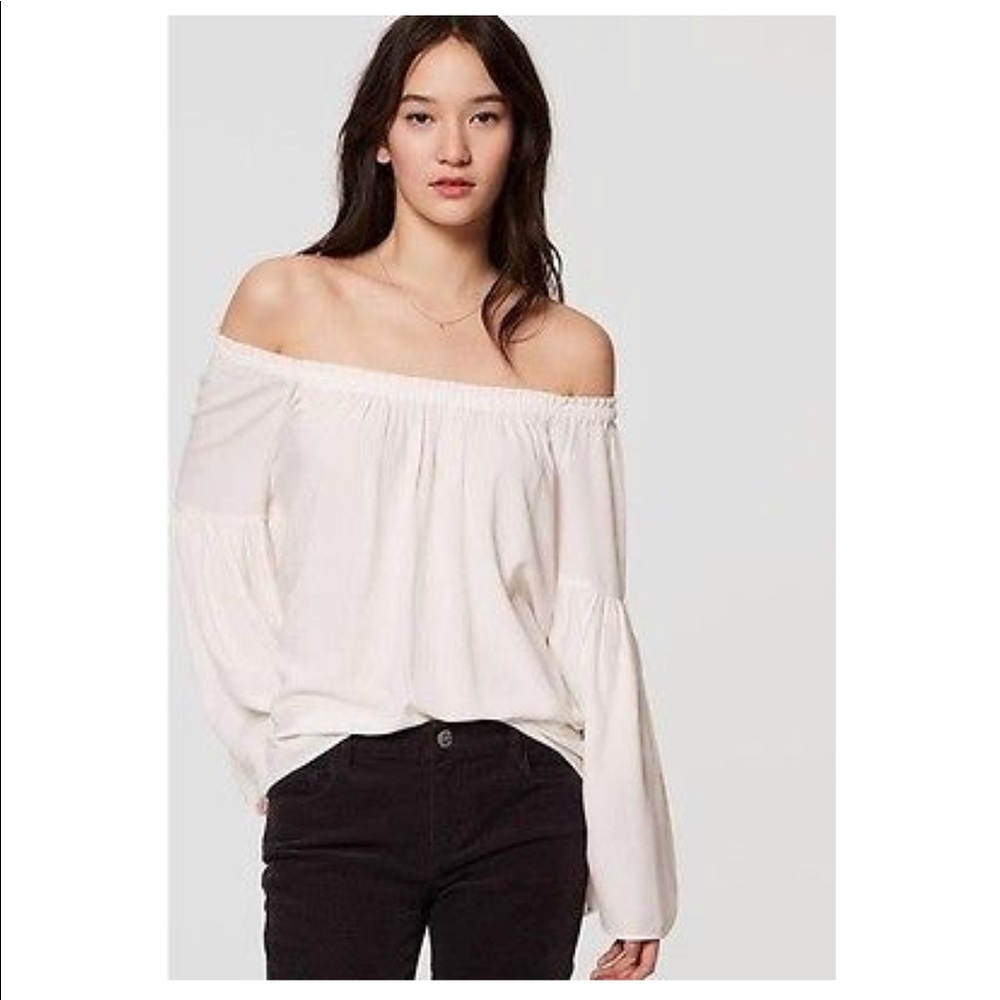 Loft off the shoulder bell sleeve top